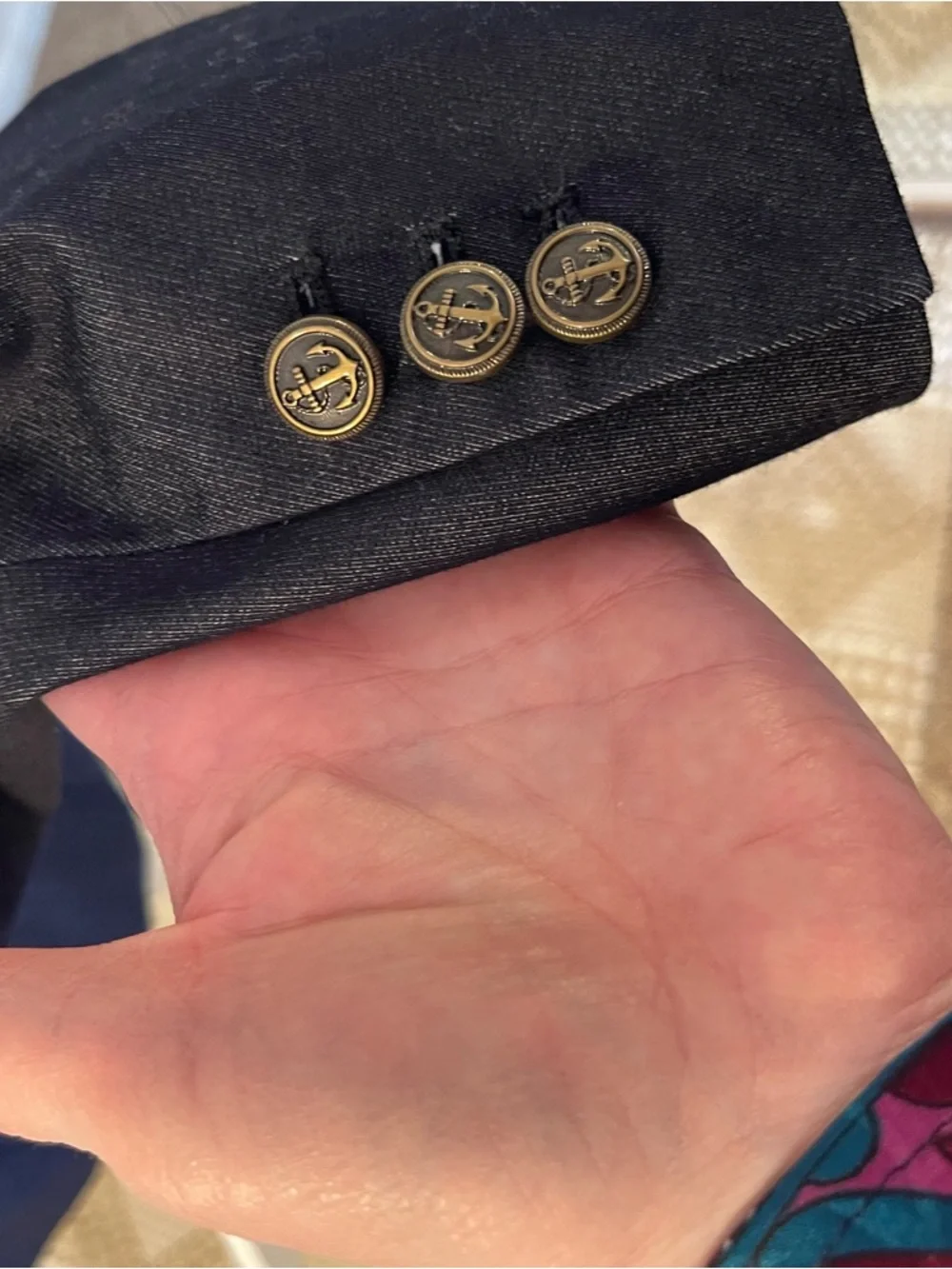 Talbots Women's Double Button Navy Blazer - Picture 6 of 10